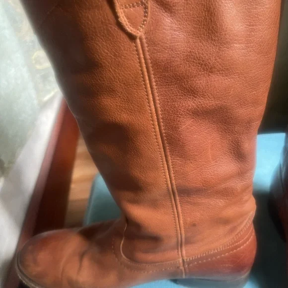 Frye Melissa  leather riding boots, cognac, size 8 - Picture 5 of 13